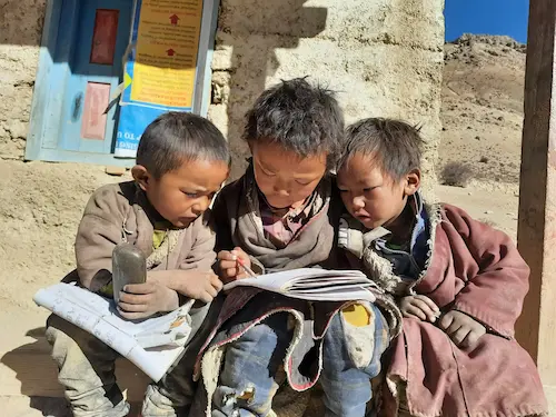 children's group photo with their teacher